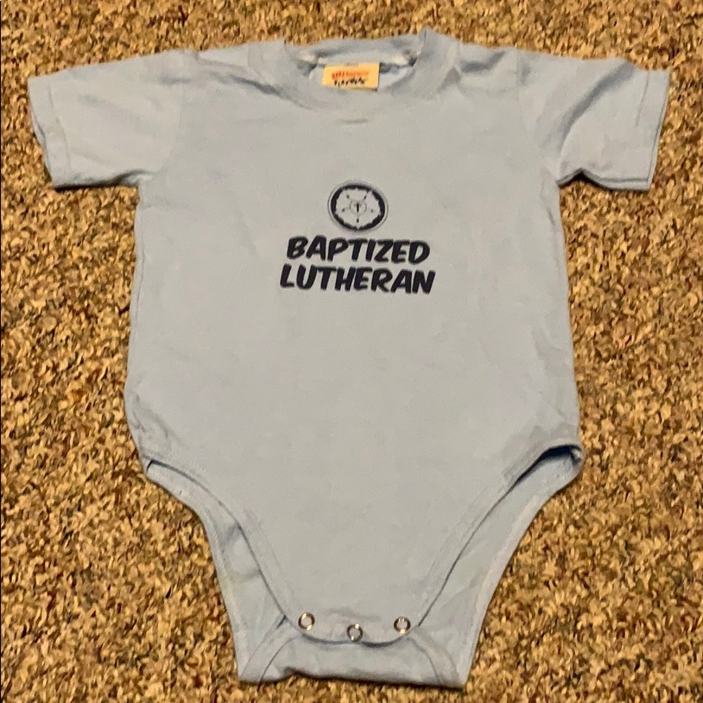 Baptized Lutheran Light Blue Onsie Shirt Unisex